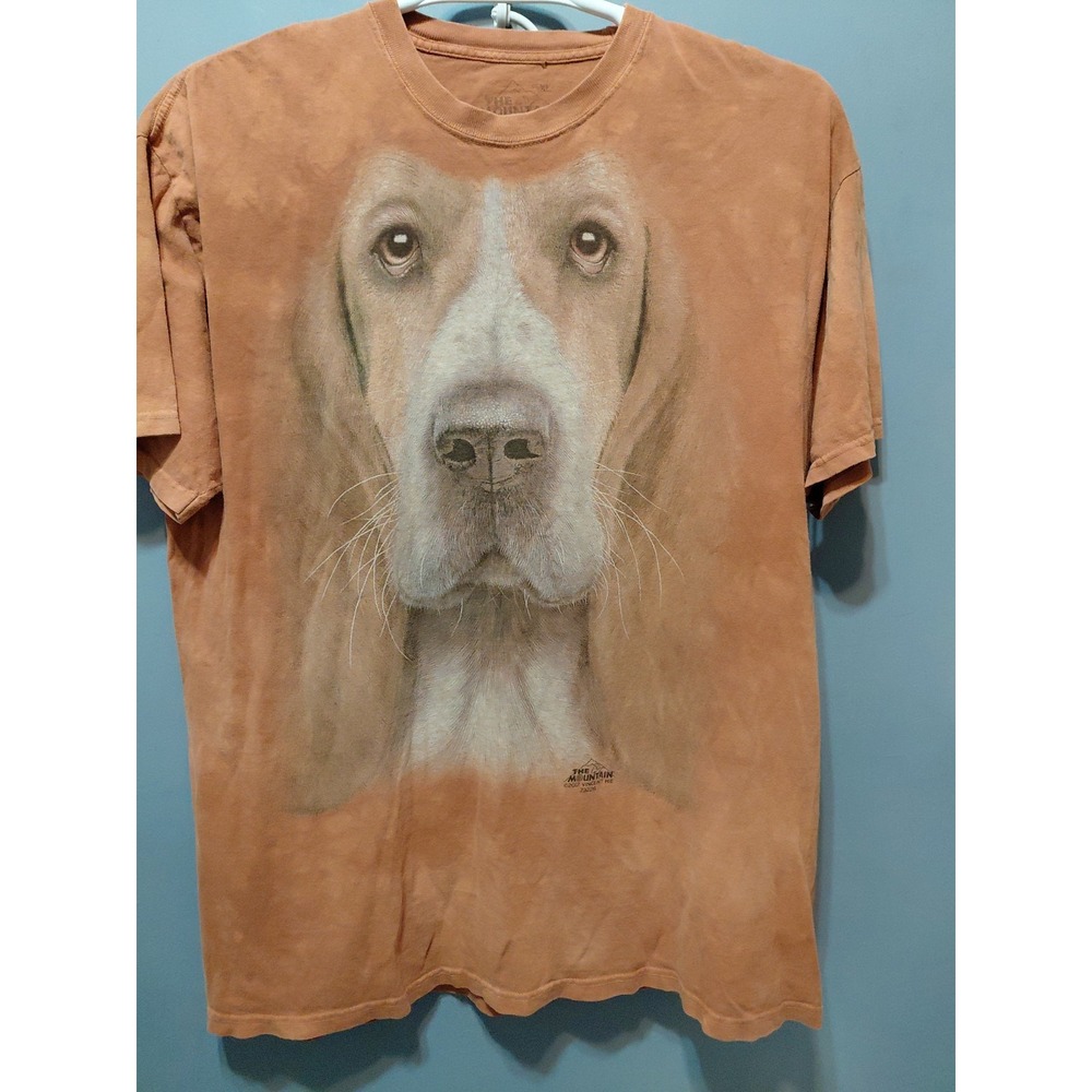 The Mountain 2012 Vincent Hie Dog Face Portrait Tshirt Rust XL Sun Faded